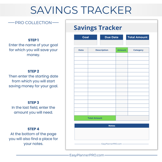 Printable Savings Tracker PRO